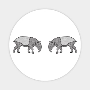 Malayan Tapirs in Love - cute and fun tapir design - light colors Magnet